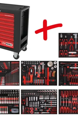 KS TOOLS Composition pour servante d’atelier Performanceplus P15 avec 397 outils pour 7 tiroirs ( 815.7397 ) Usine Directe