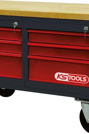 KS TOOLS Etabli d'atelier,6 tiroirs,roues 840x1200x600mm ( 865.0011 ) Offre Spéciale