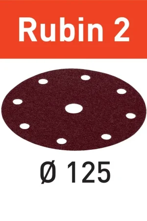 Expédition Rapide Festool STF D125/8 P120 RU2/50 disque abrasif Ruby 2 (499097) pour RO 125, ES 125, ETS 125, ETSC 125, ES-ETS 125, ES-ETSC 125, ETS EC 125, LEX 125