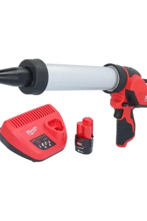 Pistolet à cartouche à batterie Milwaukee M12 PCG/400A-201 12 V 400 ml + 1x batterie 2,0 Ah + chargeur Pas Cher