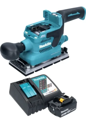 Offre Limitée Makita DBO 380 RM1 Ponceuse vibrante sans fil 18 V 93 x 185 mm Brushless + 1x batterie 4,0 Ah + chargeur
