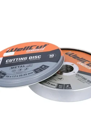 WellCut 10x disque à tronçonner les métaux Extreme, diamètre 115 mm, épaisseur 1,2 mm, alésage 22,3 mm, en boîte métallique, uniquement pour utilisation à sec ( WCA1152-10 ) Paiement Sécurisé