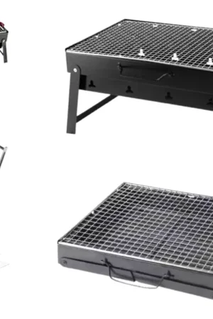 Toolbrothers Outdoor portable grill au charbon de bois pour le camping montage sans outils 43 x 29 x 23 cm noir chrome revetu Smoker BBQ Pit Grill Certifié