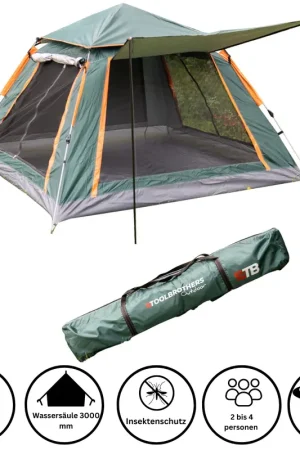 Meilleure Vente Toolbrothers Outdoor Camping Tente pour 2-4 personnes Tente dôme hydraulique Etanche, 2000-3000 mm Wassersule