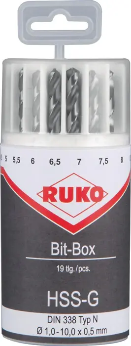 Jeu de forets hélicoïdaux RUKO DIN 338 Ø nominal 1-10x0,5 mm (8000421256) Jusqu'à Épuisement Des Stocks