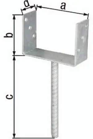 GAH Poutre pour poteau en U ETA-10/0210 101x100x200x60mm ( 3000200706 ) Authentique