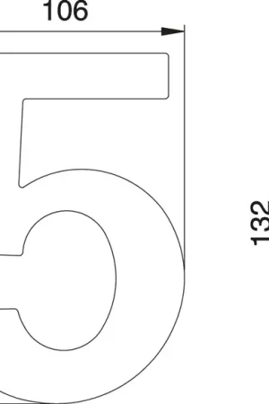 Produit De Marque EDI Numéro de maison chiffre 5 acier inoxydable mat ( 3000261320 )