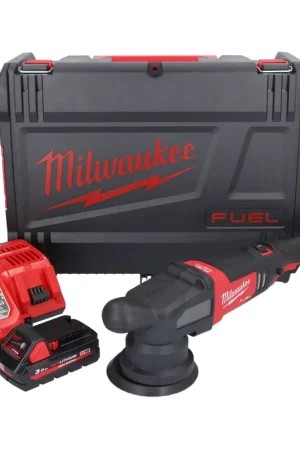 Vente Directe Milwaukee M18 FROP15-301X Polisseuse excentrique sans fil 18 V 125 mm + 1x batterie 3,0 Ah + chargeur + HD Box