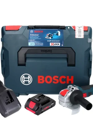Bosch GWX 18V-7 Professional Meuleuse angulaire sans fil 125mm Brushless X-LOCK 18V + 1x Batterie ProCORE 4,0 Ah + Chargeur + Coffret Commander Vite