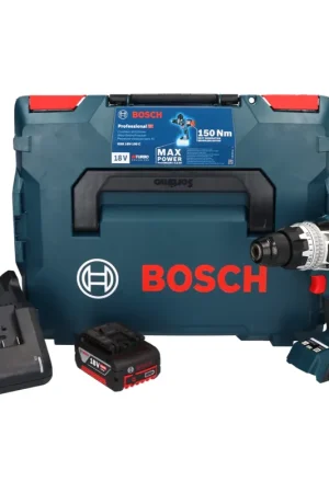 Vente Flash Bosch GSR 18V-150 C Professional Perceuse-visseuse sans fil 18 V 150 Nm Biturbo Brushless + 1x batterie 5,0 Ah + chargeur + L-Boxx