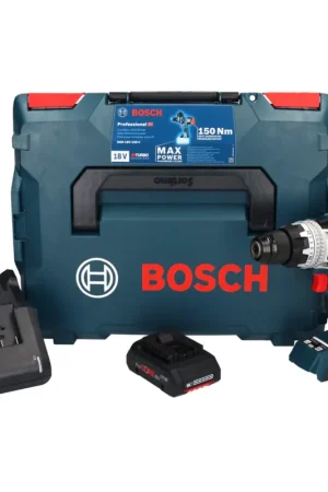 Bosch GSR 18V-150 C Professional Perceuse-visseuse sans fil 150 Nm Biturbo Brushless 18V + 1x Batterie ProCORE 4,0 Ah + Chargeur + Coffret L-Boxx Promotion Saisonnière
