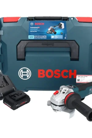Affaire À Saisir Bosch GWS 18V-10 PSC Professional Meuleuse angulaire sans fil 18 V 125 mm Brushless + 1x batterie ProCORE 4,0 Ah + chargeur + L-Boxx
