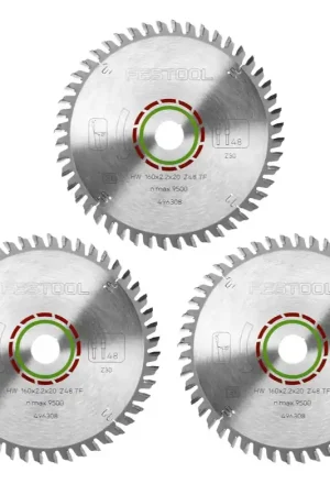 Nouvelle Collection Festool LAMINATE/HPL TF48 Lame de scie circulaire, HW 160 x 2,2 x 20 mm TF48, 160 mm, 48 dents, 3pcs. (3x 496308)