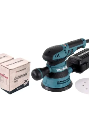 Réduction Makita BO5041 Ponceuse excentrique 125 mm 300 W + 2x Sets de ponçage Toolbrothers TURTLE