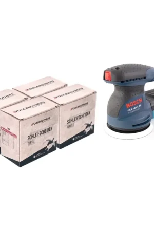 Livraison Express Bosch GEX 125-1 AE Ponceuse excentrique 250 watts 125 mm ( 0601387500 ) + 4x Toolbrothers TURTLE Set de ponçage