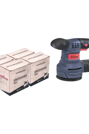Güde EXS 125 E Ponceuse excentrique 380 watts 125 mm + 4x Sets de ponçage Toolbrothers TURTLE (58130) Prix Promo