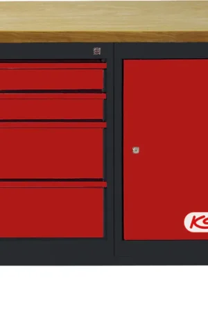 Prix Réduit KS TOOLS Etabli d'atelier 1 porte+4 tiroirs 840x1200x600mm ( 865.0006 )
