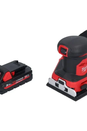 Bon Marché Milwaukee M18 BQSS-301 Ponceuse vibrante sans fil 18 V 113 x 104 mm Brushless + 1x batterie 3,0 Ah - sans chargeur