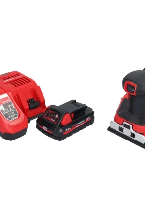 Prix Bas Milwaukee M18 BQSS-301 ponceuse orbitale sans fil 18 V 113 x 104 mm Brushless + 1x batterie 3,0 Ah + chargeur