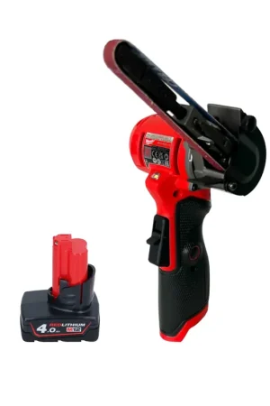 Lime à bande sur batterie Milwaukee M12 FBFL10-401 12 V 10 x 330 mm + 1x batterie 4,0 Ah - sans chargeur Solde