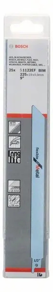 BOSCH Lame de scie sabre S 1122 EF longueur 225 mm largeur 19 mm ( 8000343763 ) Commande En Gros
