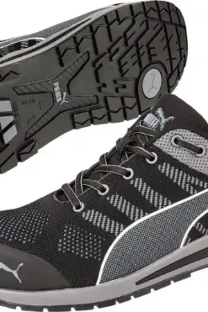 Prix Choc PUMA Chaussures de sécurité Elevate Knit BLACK LOW taille 46 noir/gris ( 4000374616 )