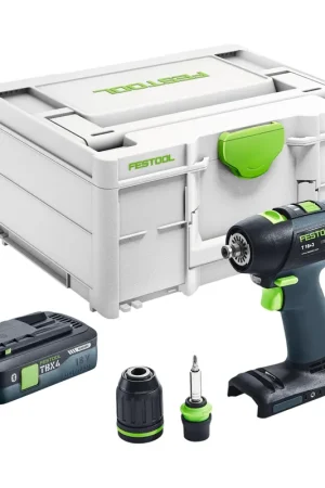 Usine Directe Festool T 18+3 Basic-4,0 Perceuse-Visseuse sans fil 50Nm 18V Brushless (577051)+ 1x Batterie 4,0Ah + Coffret - sans chargeur