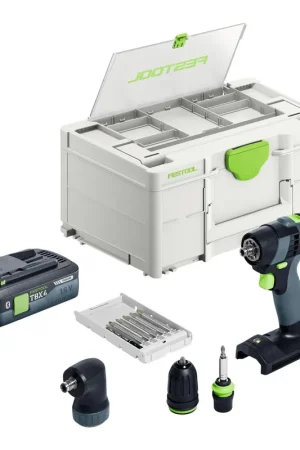 Festool TXS 18-Basic-Set Perceuse-visseuse sans fil 18 V 40 Nm Brushless + 1x batterie 4,0 Ah + chargeur rapide + Systainer Commander Maintenant
