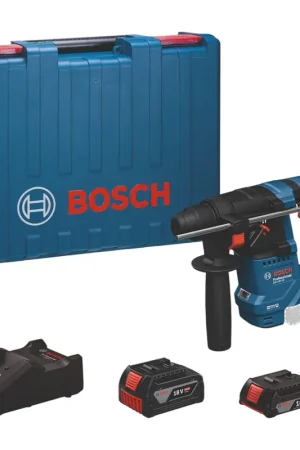 Dernière Chance Marteau perforateur sans fil Bosch GBH 18V-18 Professional 18 V 1,5 J SDS plus Brushless ( 0611927004 ) + 2 batteries 2,0 Ah / 4,0 Ah + chargeur + mallette