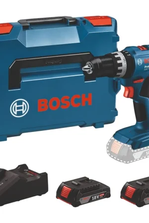 Paiement Sécurisé Perceuse-visseuse à percussion sans fil Bosch GSB 18V-25 Professional 18 V 60 Nm (06019K9302) + 2 batteries 2,0 Ah + chargeur + L-Boxx
