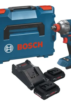 Meilleur Choix Visseuse à chocs sans fil Bosch GDX 18V-285 Professional 18 V 285 Nm + 2 batteries ProCORE 4,0 Ah + chargeur + mallette L-Boxx