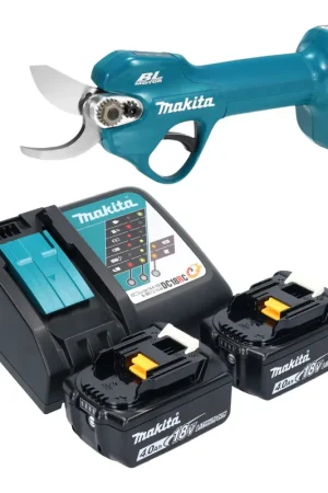 Prix Bas Sécateur sans fil Makita DUP 181 RM 18 V 30 mm Brushless + 2 batteries 4,0 Ah + chargeur