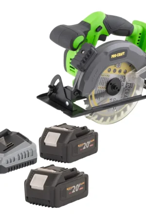 Scie circulaire sans fil Procraft PCA28bb 20 V 165 mm sans balais + 2 batteries 4,0 Ah + chargeur Meilleur Prix