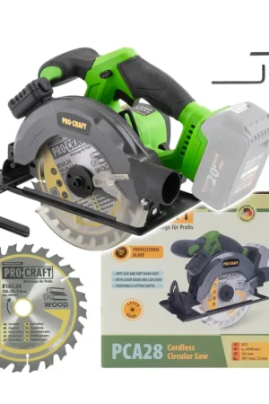 Scie circulaire sans fil Procraft PCA28bb 20 V 165 mm Brushless Solo - sans batterie, sans chargeur Certifié