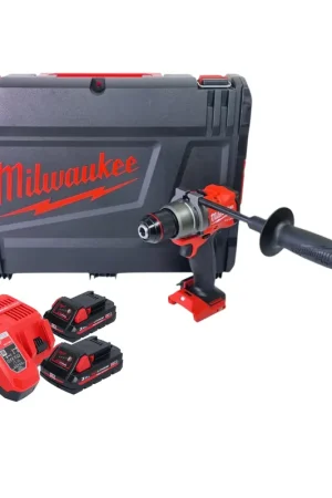 Dernier Modèle Milwaukee M18 FDD3-302X Perceuse-visseuse sans fil 18 V 158 Nm Brushless + 2x batterie 3,0 Ah + chargeur + HD Box