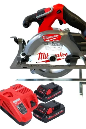 Usine Directe Scie circulaire sans fil Milwaukee M18 FCS552-302 18 V 165 mm sans balais + 2 batteries 3,0 Ah + chargeur