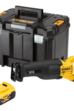 Offre Exclusive Scie sabre sans fil DeWalt DCS 386 NT 18 V Brushless + 1 batterie 5,0 Ah + TSTAK - sans chargeur