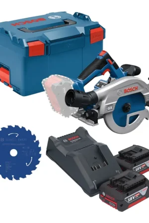 Scie circulaire sans fil Bosch GKS 18V-57-2 GX Professional 18 V 165 mm sans balais + 2 batteries 4,0 Ah + chargeur + L-Boxx Vente Flash
