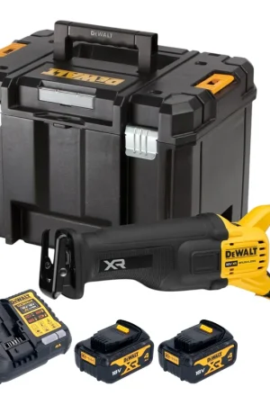 Scie sabre sans fil DeWalt DCS 386 M2T 18 V Brushless + 2 batteries 4,0 Ah + chargeur + TSTAK Meilleur Choix