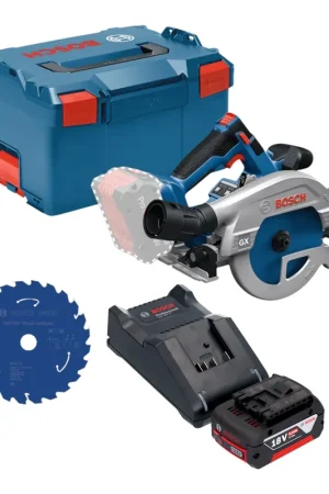 Meilleur Choix Scie circulaire sans fil Bosch GKS 18V-57-2 GX Professional 18 V 165 mm sans balais + 1 batterie 5,0 Ah + chargeur + L-Boxx