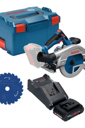 Scie circulaire sans fil Bosch GKS 18V-57-2 GX Professional 18 V 165 mm sans balais + 1 batterie ProCORE 4,0 Ah + chargeur + L-Boxx Paiement Sécurisé