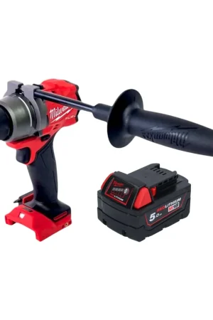 Perceuse-visseuse sans fil Milwaukee M18 FDD3-501 18 V 158 Nm sans balais + 1 batterie 5,0 Ah - sans chargeur Dernier Modèle
