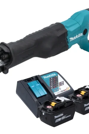 Scie sabre sans fil Makita DJR 186 Z 18 V + 2 batteries 9,0 Ah + chargeur Soldes