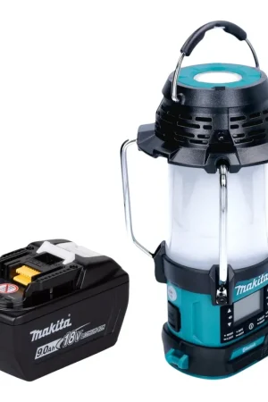 Radio sans fil Makita DMR 056 18 V FM DAB+ avec lanterne et lampe de poche 360° IP65 + 1 batterie 9,0 Ah - sans chargeur Promotion