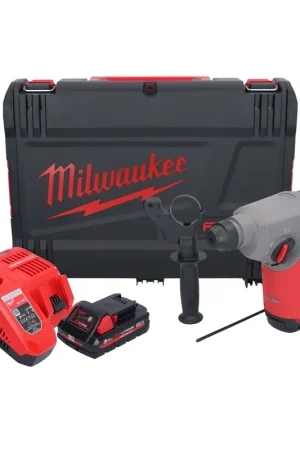Marteau perforateur sans fil Milwaukee M18 FH-301X 18 V 2,5 J SDS plus Brushless + 1 batterie 3,0 Ah + chargeur + coffret HD Livraison Express