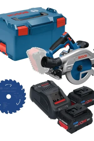 Scie circulaire sans fil Bosch GKS 18V-57-2 GX Professional 18 V 165 mm sans balais + 2 batteries ProCORE 5,5 Ah + chargeur + L-Boxx Vente Flash