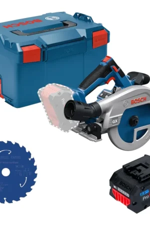 Prix Bas Scie circulaire sans fil Bosch GKS 18V-57-2 GX Professional 18 V 165 mm sans balais + 1 batterie ProCORE 8,0 Ah + L-Boxx - sans chargeur