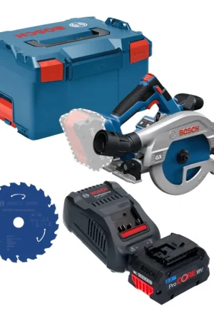 Nouvelle Collection Scie circulaire sans fil Bosch GKS 18V-57-2 GX Professional 18 V 165 mm sans balais + 1 batterie ProCORE 8,0 Ah + chargeur + L-Boxx