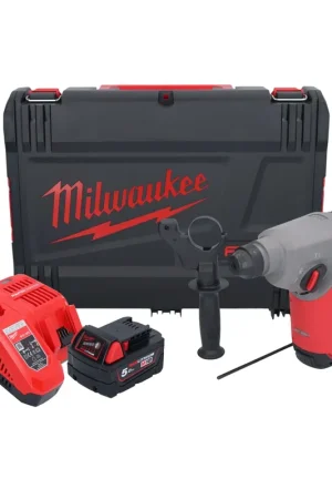 Dernier Modèle Perceuse-marteau sans fil Milwaukee M18 FH-501X 18 V 2,5 J SDS plus Brushless + 1 batterie 5,0 Ah + chargeur + coffret HD