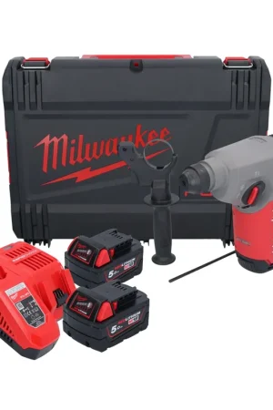 Perceuse-marteau sans fil Milwaukee M18 FH-502X 18 V 2,5 J SDS plus Brushless + 2 batteries 5,0 Ah + chargeur + coffret HD Expédié Aujourd'hui